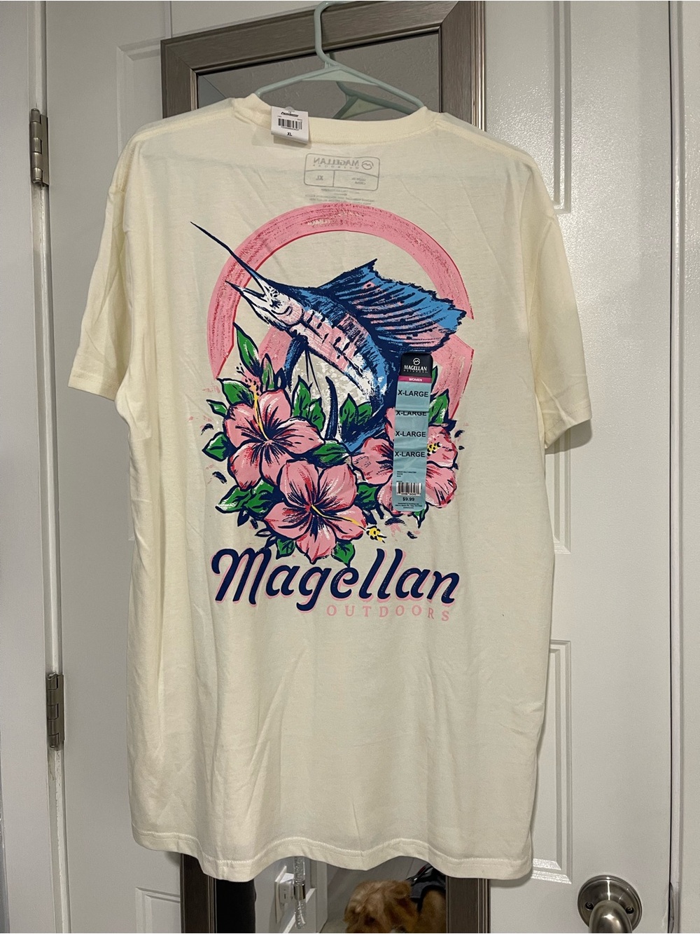 Magellan Outdoors Floral Sailfish Graphic Tee - Blue, Pink & Green
